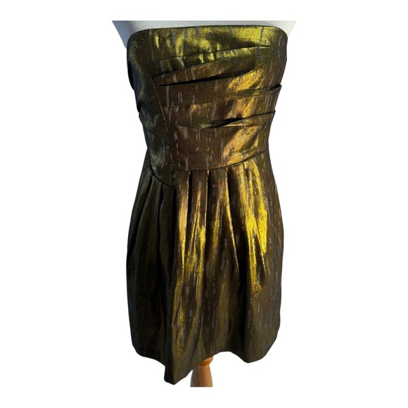 BCBGeneration gold strapless dress size 4 - Picture 2 of 8
